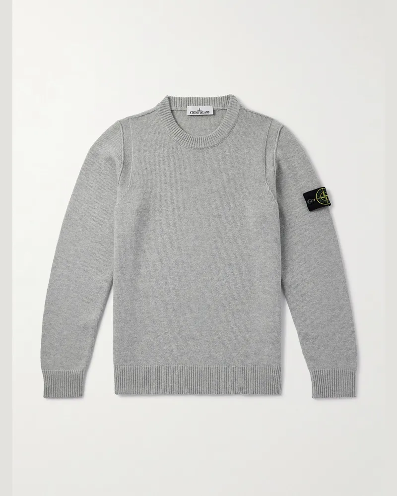 Stone Island Pullover aus einer Wollmischung mit Logodetail Grau