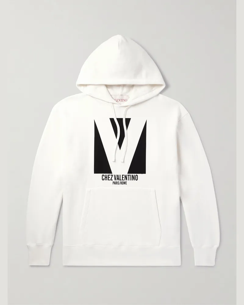 Valentino Garavani Hoodie aus Baumwoll-Jersey mit Logoprint Neutral