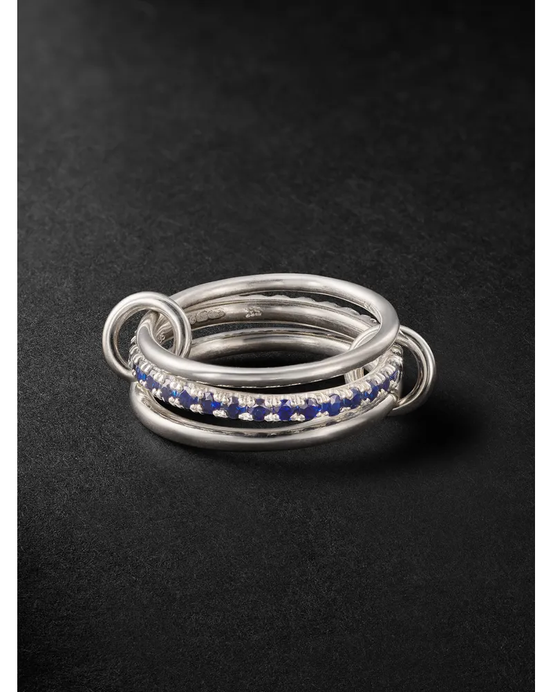 Spinelli Kilcollin Petunia Bleu Ring aus Sterlingsilber mit Saphiren Blau