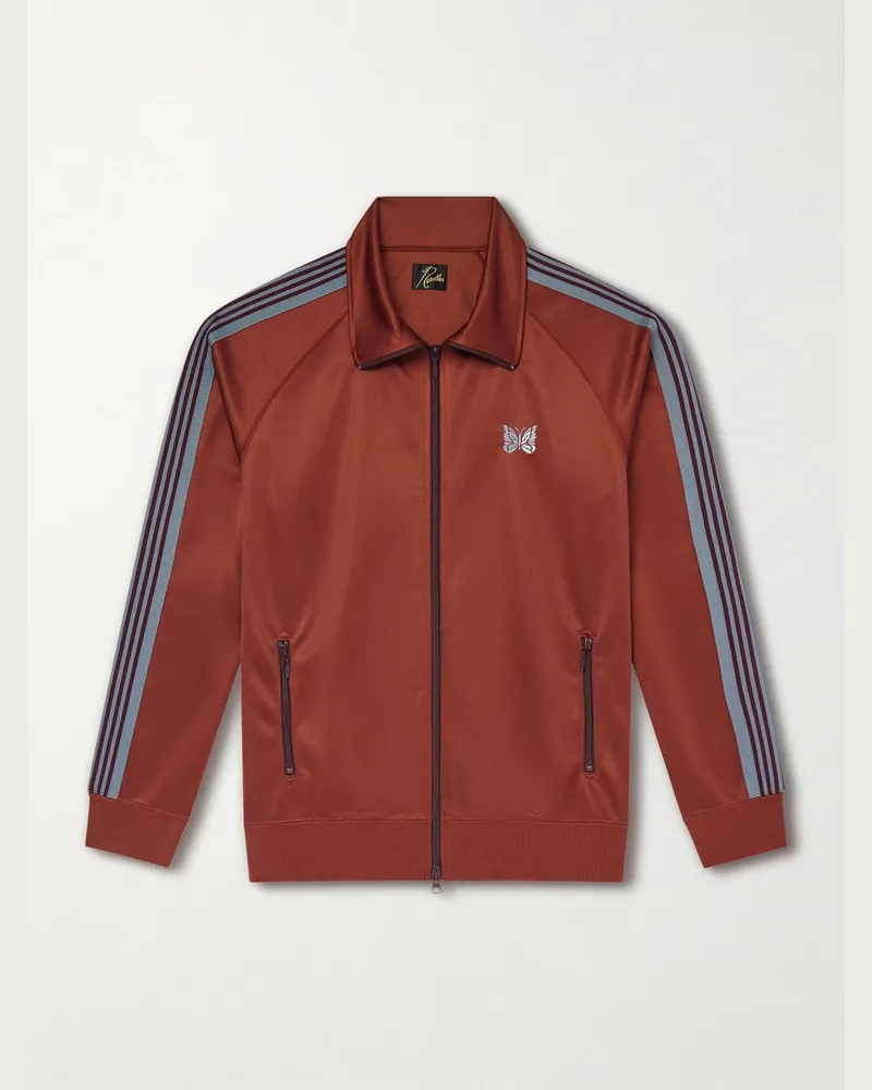 NEEDLES Trainingsjacke aus Jersey mit Logostickerei und Streifen Orange