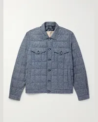 Herno Gesteppte Daunenjacke aus Baumwolle Blau