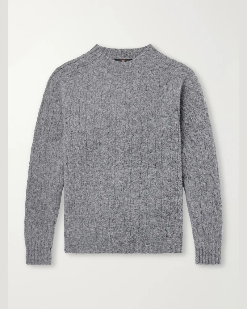 Barbour Cable-Knit Wool Sweater Gray