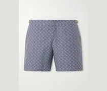 Bulldog Straight-Leg Mid-Length Printed Swim Shorts