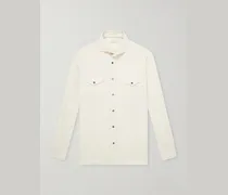 Cutaway-Collar Cotton-Corduroy Western Shirt