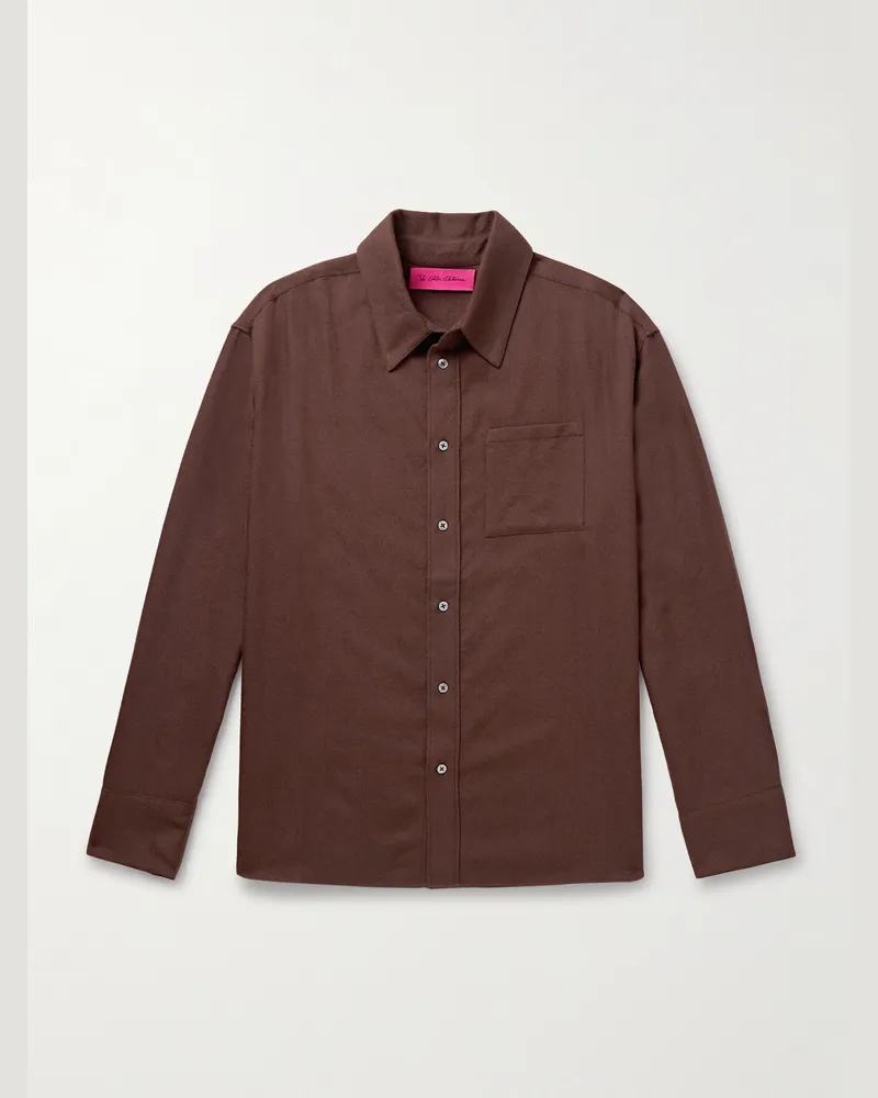 The Elder Statesman Wool and Cashmere-Blend Shirt Brown