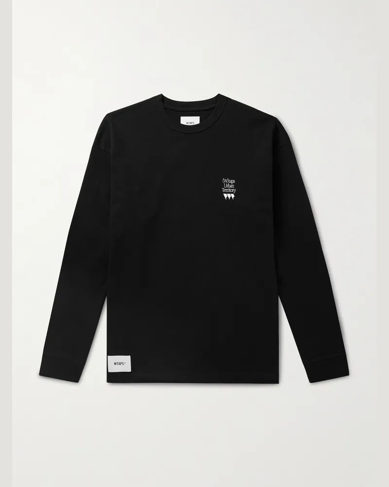 WTAPS Oberteil aus Baumwoll-Jersey mit Logostickerei Schwarz