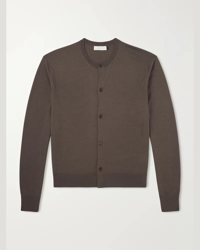 AMOMENTO Wool Cardigan Brown