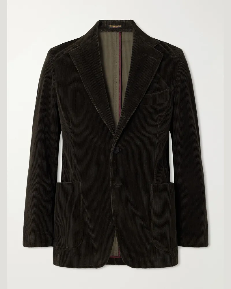 Rubinacci Darted Cotton-Corduroy Suit Jacket Green