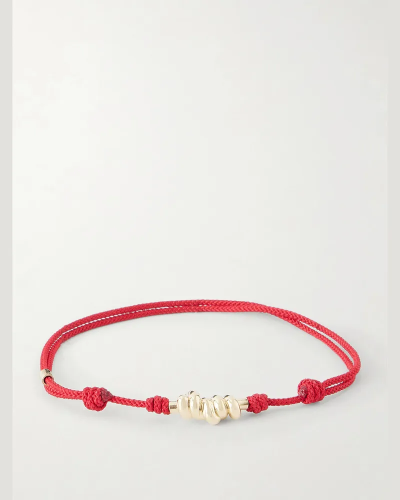Luis Morais 14-Karat Gold On A Cord Bracelet Red