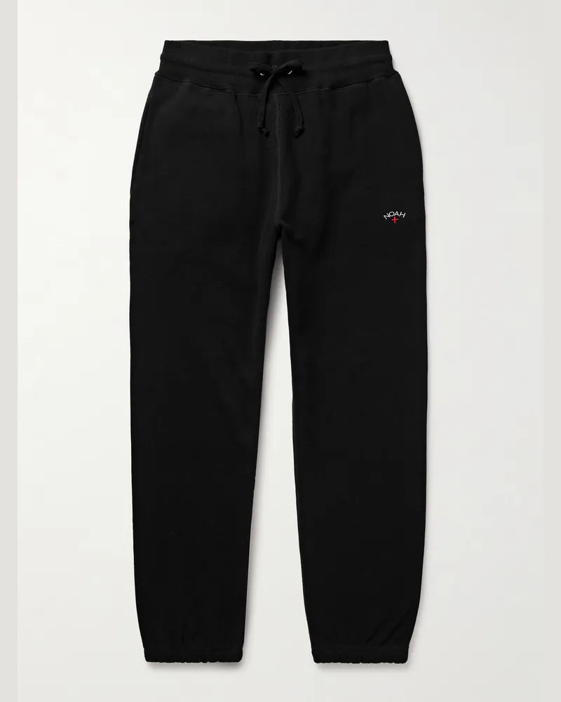 Noah NYC Core schmal zulaufende Jogginghose aus Baumwoll-Jersey mit Logostickerei Schwarz