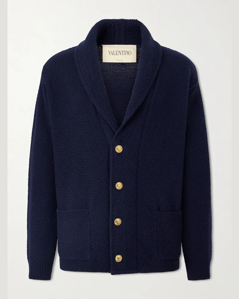 Valentino Garavani Knit Wool Cardigan Blue