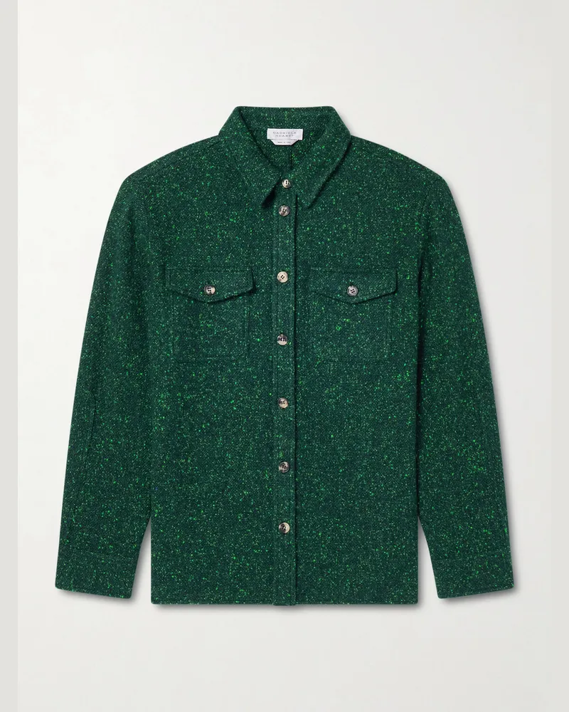 Gabriela Hearst Lucas Wool and Cashmere-Blend Overshirt Green
