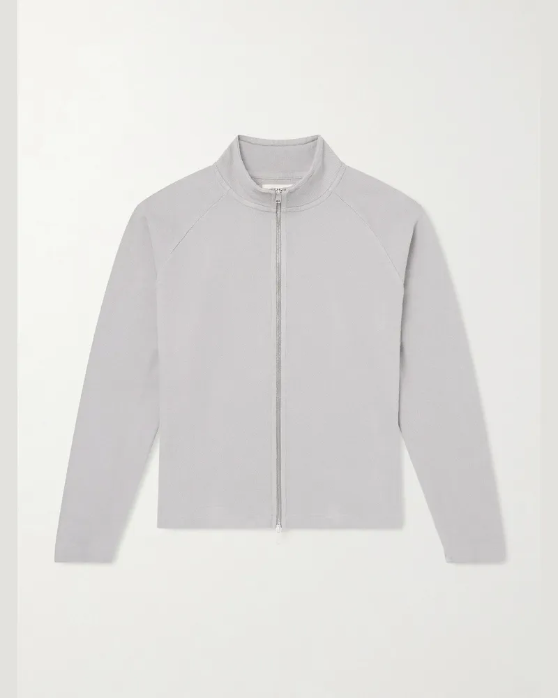 Mfpen Leisure Organic Cotton Zip-Up Sweater Gray