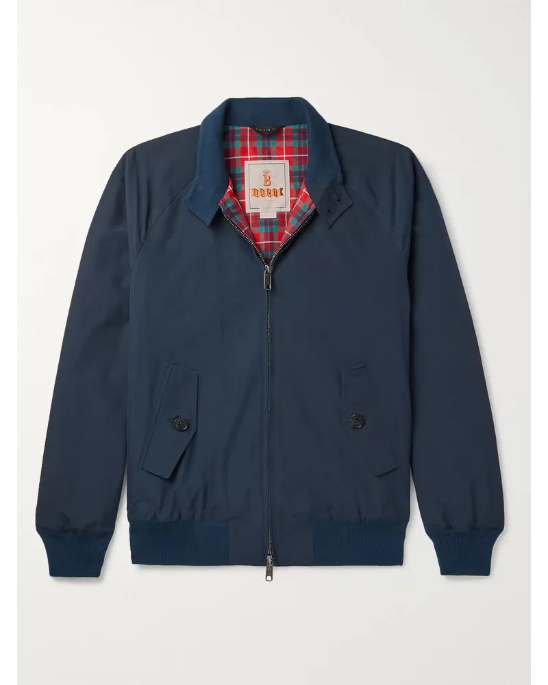 Baracuta G9 Harrington-Jacke aus einer Baumwollmischung Blau