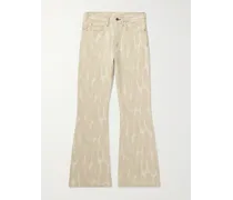 Magpie schmal geschnittene ausgestellte Jeans mit Jacquard-Muster