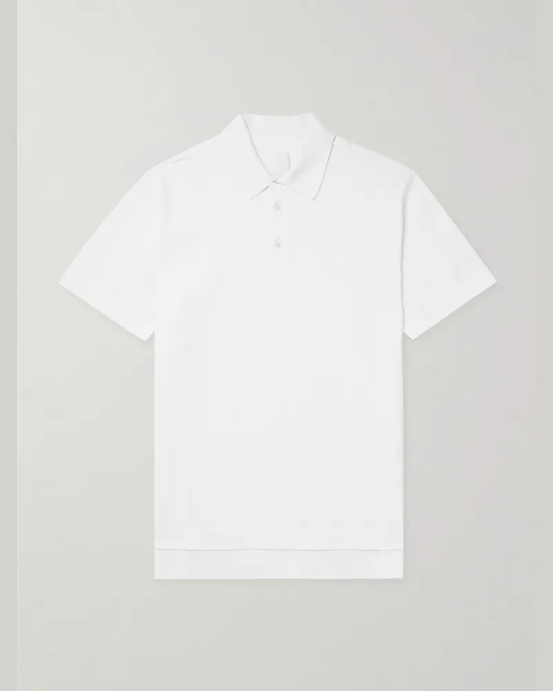 Givenchy Polohemd aus Baumwoll-Piqué mit Logostickerei Weiß