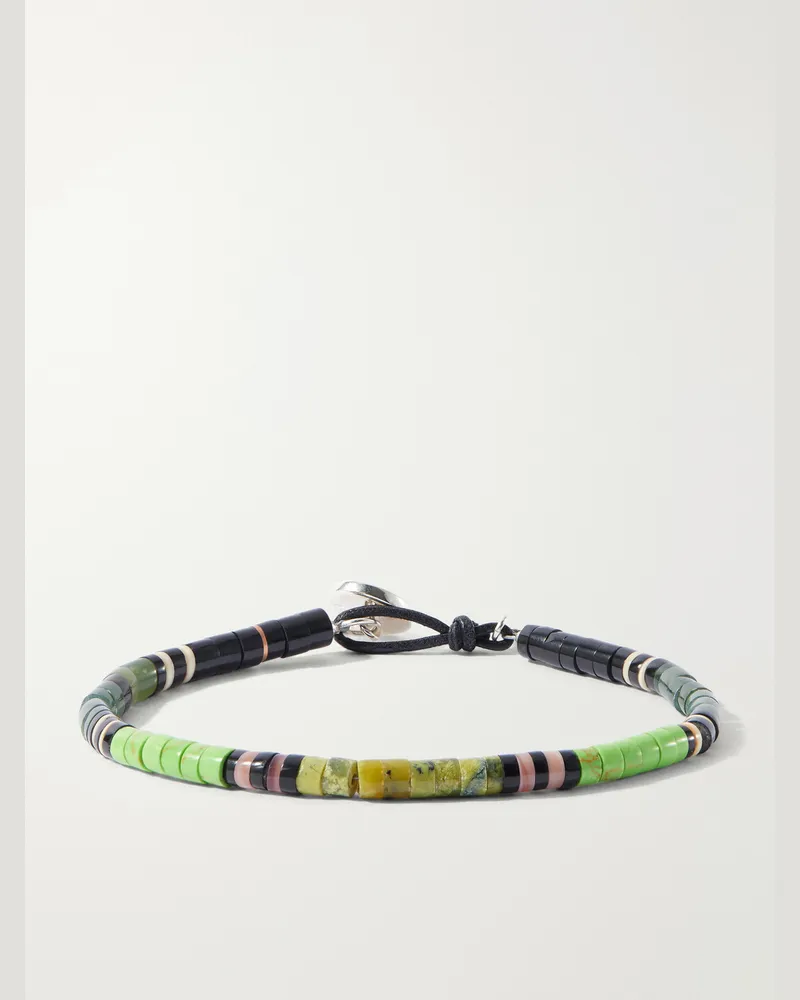 Peyote Bird Orilla Verde Sterling Silver Multi-Stone Bracelet Green