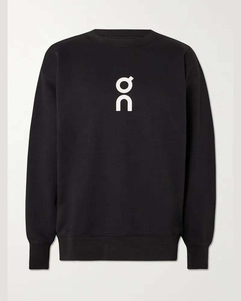 ON Club Sweatshirt aus Jersey aus einer Biobaumwollmischung mit Logoprint Schwarz