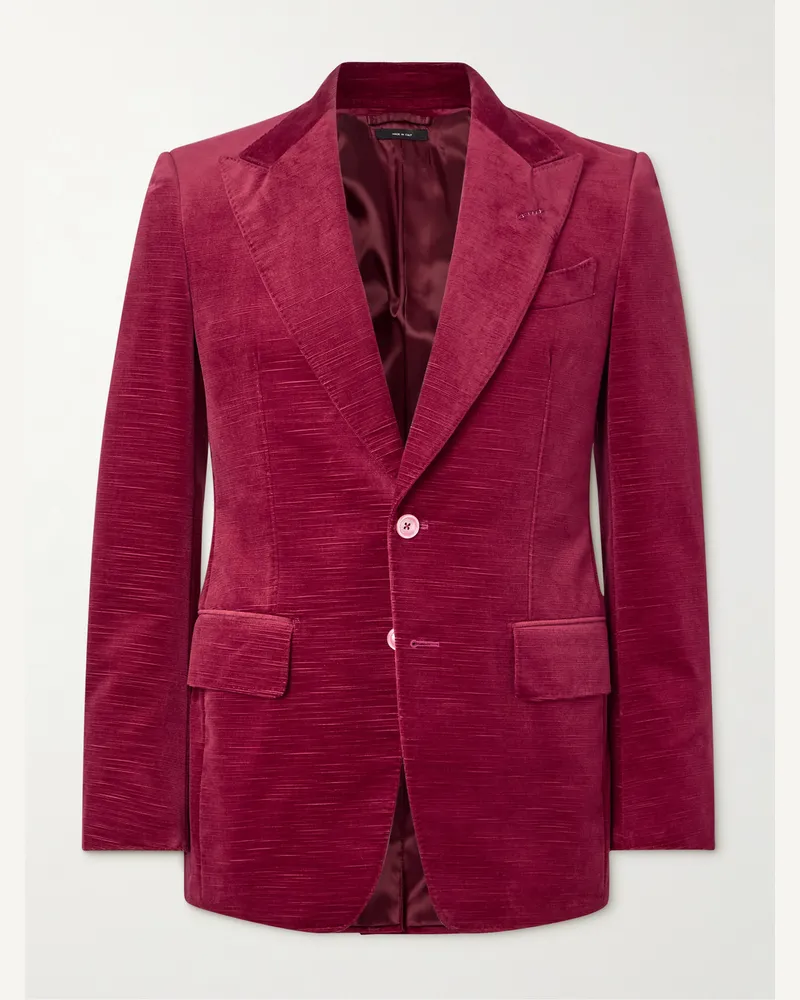 Tom Ford Shelton schmal geschnittenes Sakko aus Baumwollsamt Pink