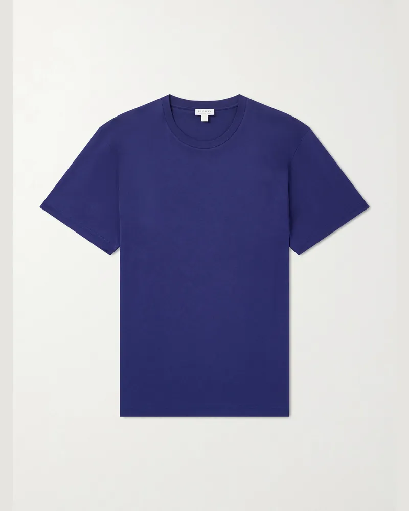 Sunspel Riviera Cotton T-Shirt Blue