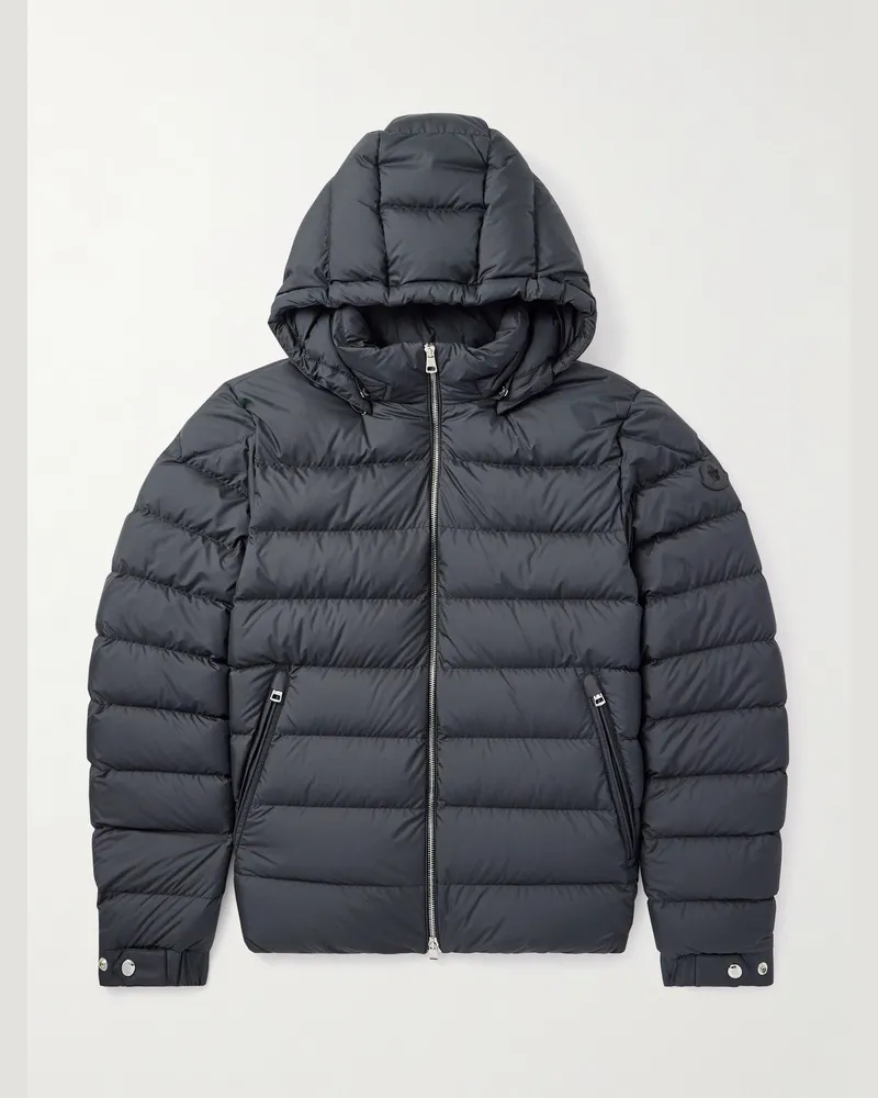 Moncler Arneb Daunenjacke aus gestepptem Shell mit Kapuze und Logoapplikation Schwarz