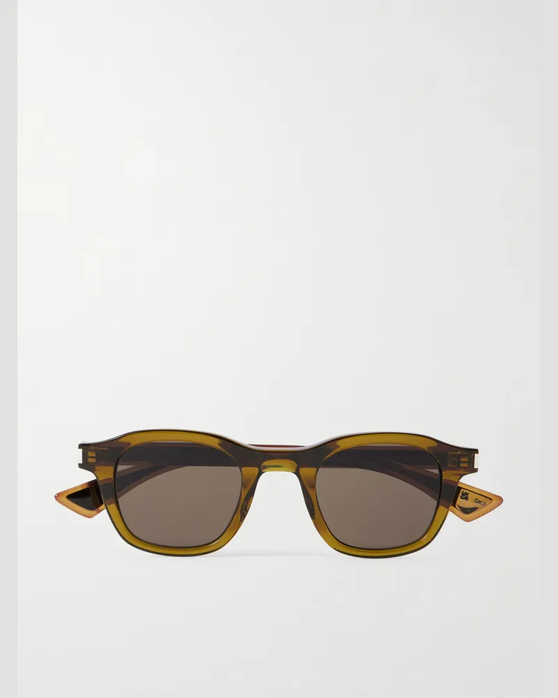 Saint Laurent Round-Frame Acetate Sunglasses Brown