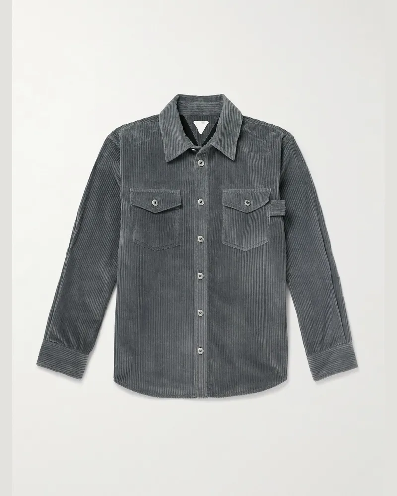 Bottega Veneta Hemd aus Baumwollcord Grau