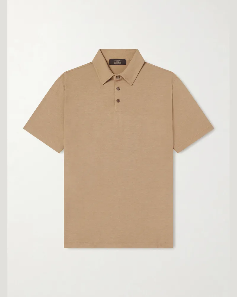 Slowear Organic Cotton Polo Shirt Brown