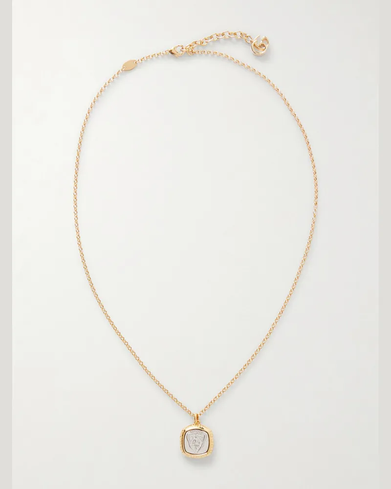 Gucci Crest gold- und silberfarbene Anhängerkette Gold