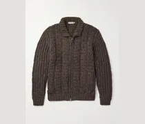 Basketwoven Cardigan aus einer Alpakawollmischung mit Reißverschluss