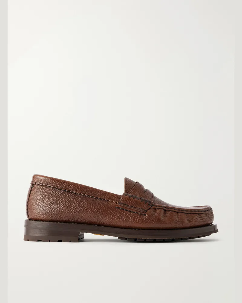 YUKETEN Rob´s Full-Grain Leather Penny Loafers Brown