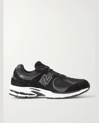 New Balance 2002R Sneakers aus Veloursleder und Mesh mit Lederbesatz Schwarz