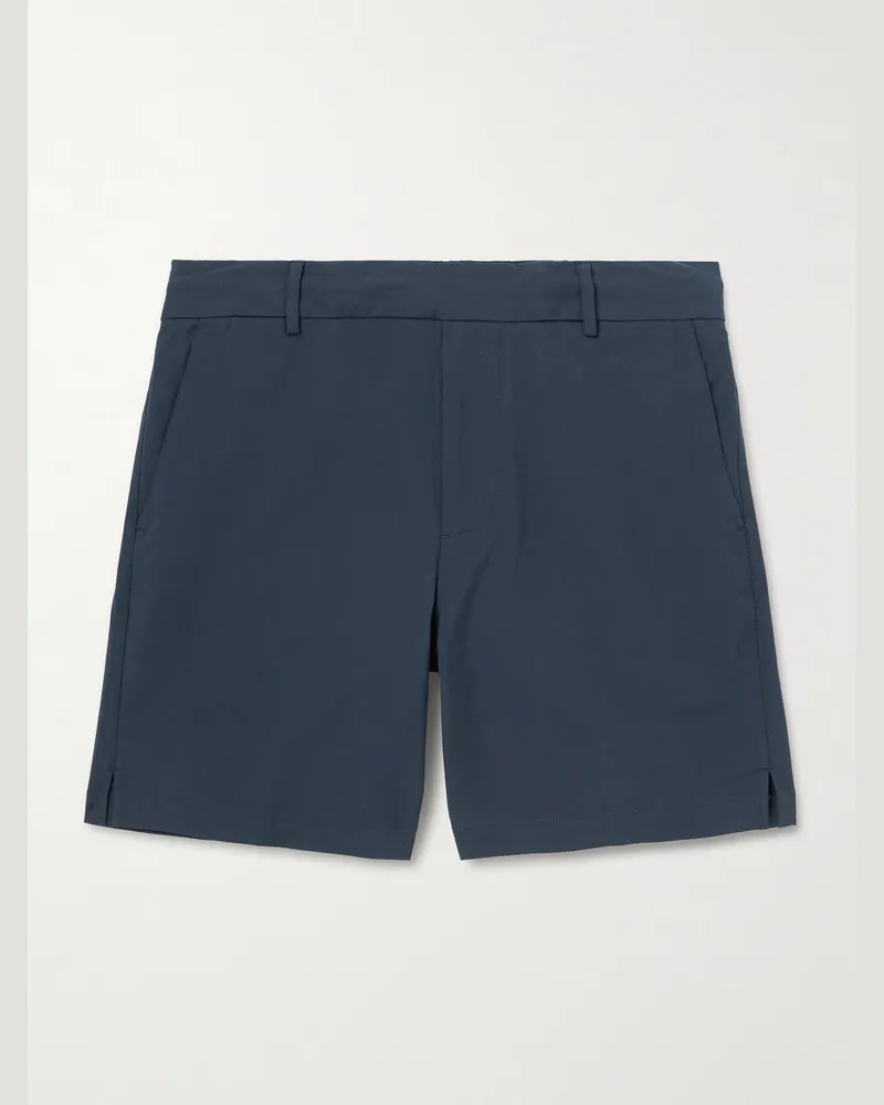 James Perse Straight-Leg Stretch Cotton-Blend Golf Shorts Blue