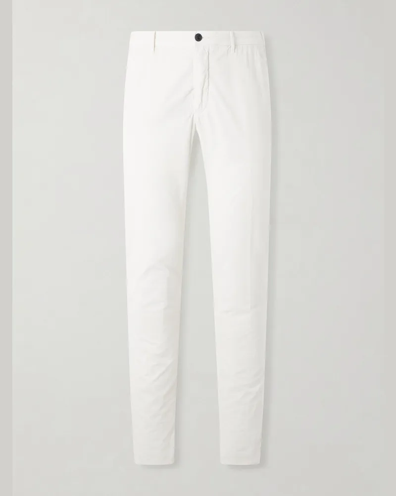 Slowear Straight-Leg Cotton-Corduroy Trousers White