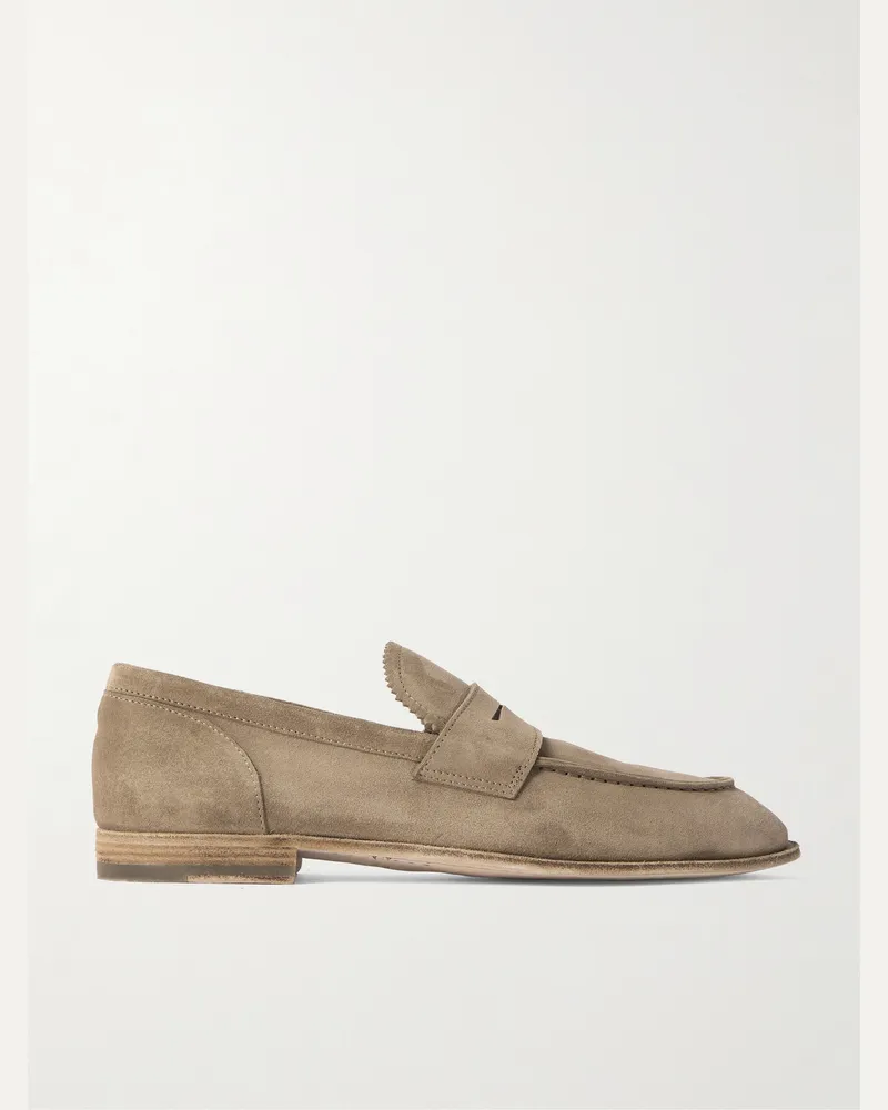 Officine Creative Italia Solitude Pennyloafers aus Veloursleder Neutral