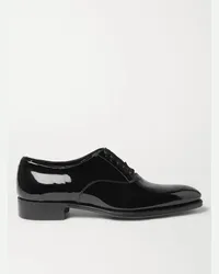 Kingsman George Cleverley Oxford-Schuhe aus Lackleder Schwarz