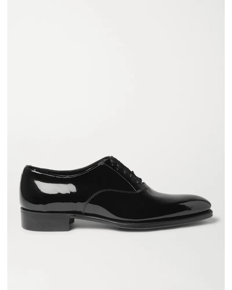 Kingsman George Cleverley Oxford-Schuhe aus Lackleder Schwarz