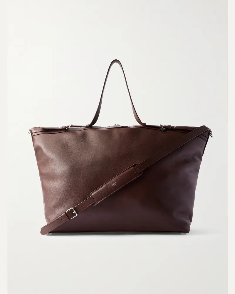 Celine Full-Grain Leather Weekend Bag Brown