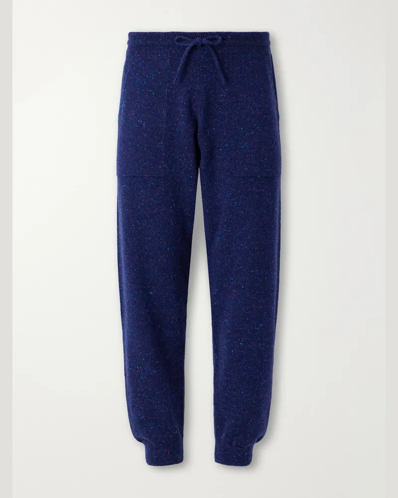 Begg & Co Brennan Tapered Cashmere Sweatpants Blue