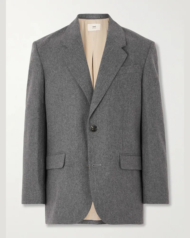 AMI Paris Sakko aus Wollflanell Grau