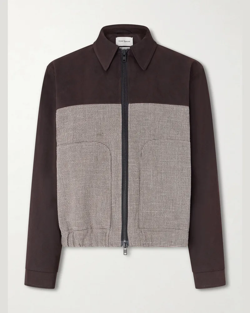 Oliver Spencer Bembridge Blouson aus Twill und Seersucker Braun