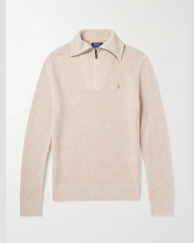 Ralph Lauren Troyer aus einer Woll-Baumwollmischung in Waffelstrick Neutral