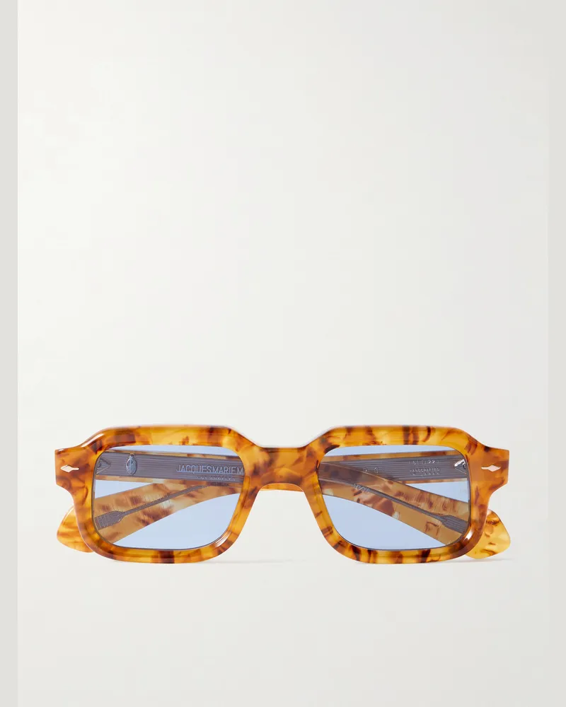 Jacques Marie Mage Sandro Rectangular-Frame Tortoiseshell Acetate Sunglasses Tortoiseshell