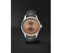 Heritage GMT 40 mm Uhr aus Edelstahl mit automatischem Aufzug und Alligatorlederarmband, Ref.-Nr.: 119950