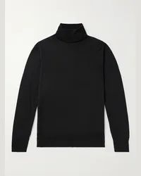 MR P. Schmal geschnittener Rollkragenpullover aus Merinowolle Schwarz