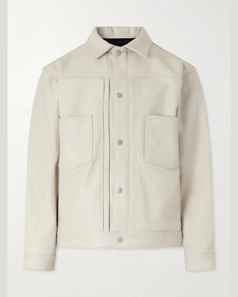 Neighborhood Type-2 Leather Jacket Neutrals