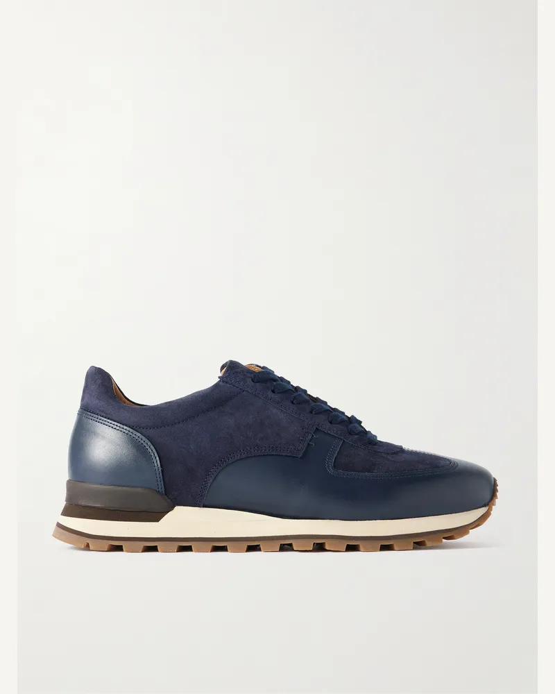 MR P. Carlos Suede and Leather Sneakers Blue