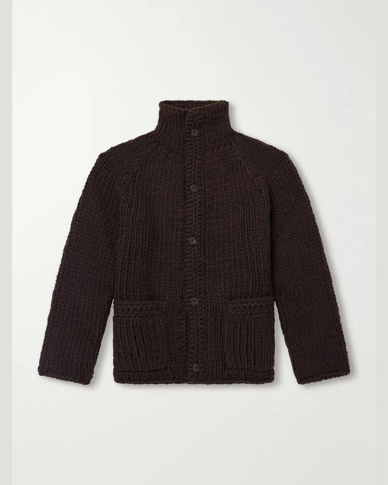 Casey Casey Camille Virgin Wool Cardigan Brown