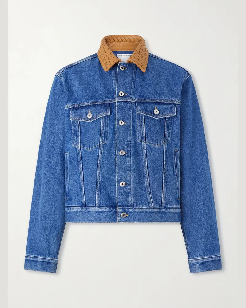 Bottega Veneta Panelled Denim Jacket Blue