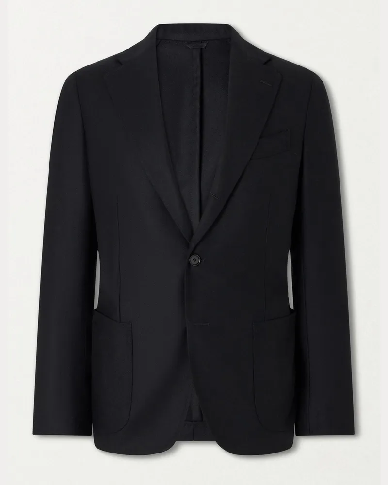 De Petrillo Posillipo Wool and Cashmere-Blend Twill Suit Jacket Black